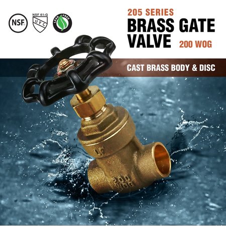 Everflow SWT Cast Brass Gate Valve 1" 205C001-NL